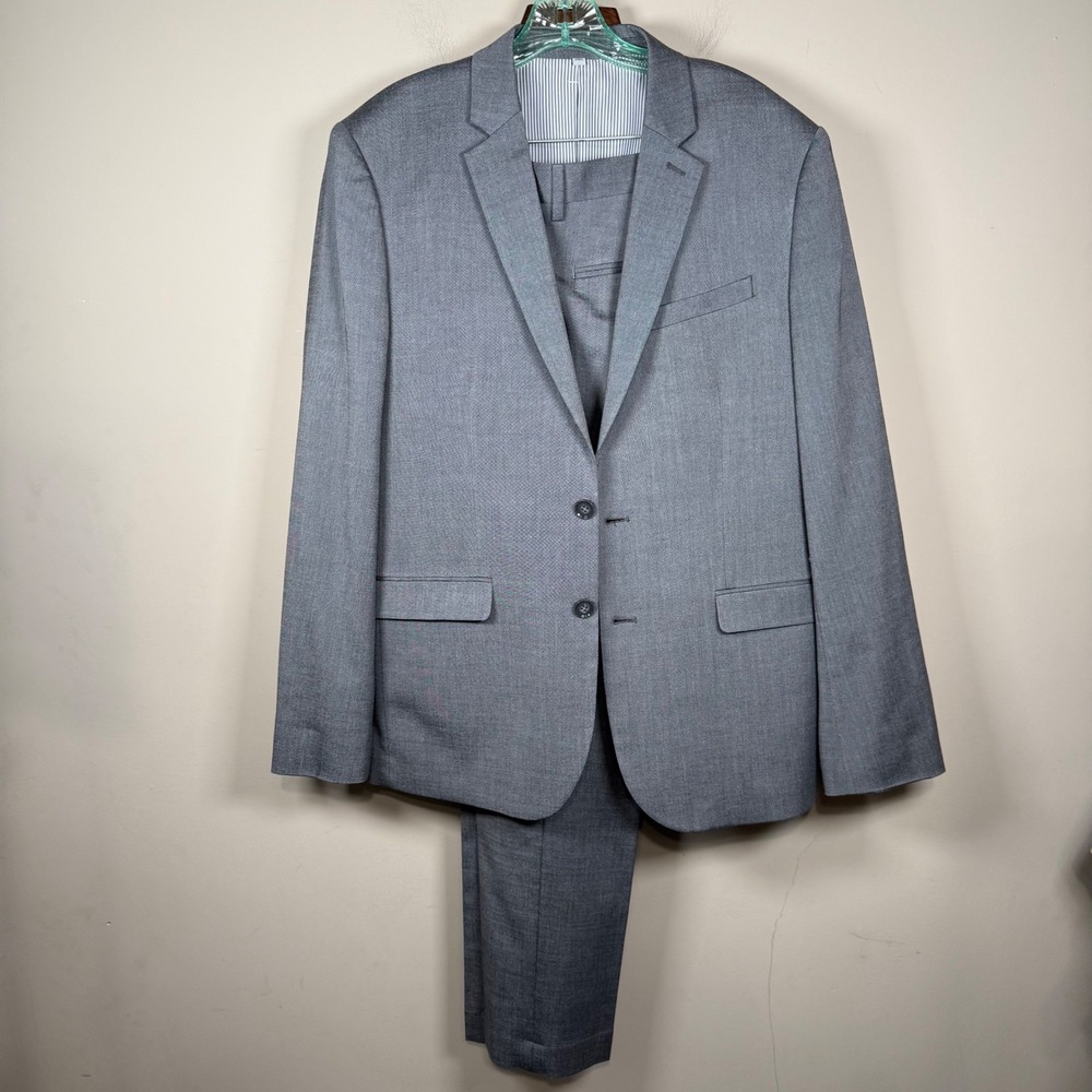 Express Slim Gray 42R Jacket 32/28 Pant Suit Business Office Church
